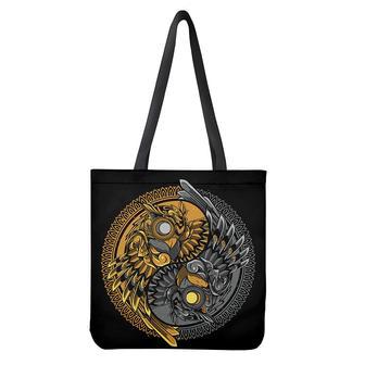 Yin Yang Owl Print Tote Bag | Newhawaiianshirts