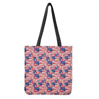 Abstract American Flag Print Tote Bag | Newhawaiianshirts CA