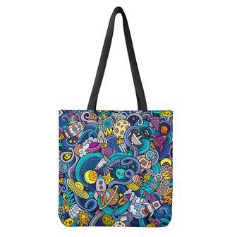 Abstract Cartoon Galaxy Space Print Tote Bag | Newhawaiianshirts UK