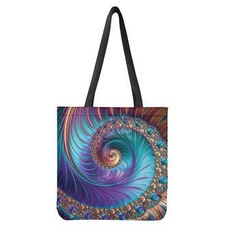 Abstract Fractal Print Tote Bag | Newhawaiianshirts CA