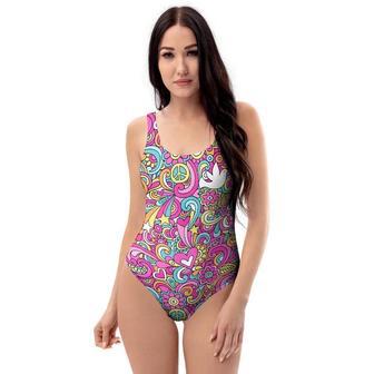 Abstract Hippie One Piece Swimsuite | Newhawaiianshirts AU