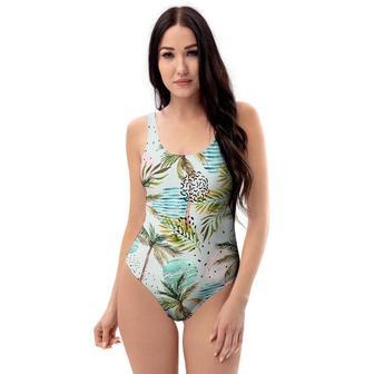 Abstract Palm Tree Hawaiian Print One Piece Swimsuite | Newhawaiianshirts UK