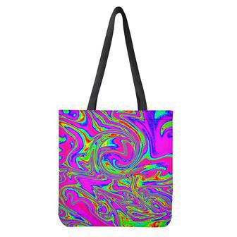 Abstract Psychedelic Liquid Trippy Print Tote Bag | Newhawaiianshirts AU