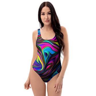 Abstract Psychedelic One Piece Swimsuite | Newhawaiianshirts AU