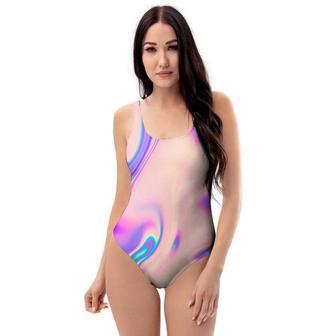 Abstract Trippy Holographic One Piece Swimsuite | Newhawaiianshirts AU