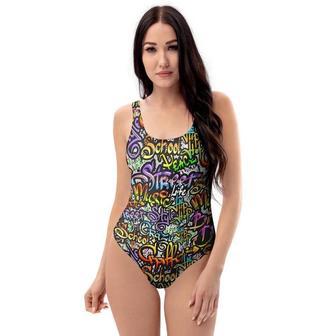 Airbrush Graffiti Print One Piece Swimsuite | Newhawaiianshirts UK