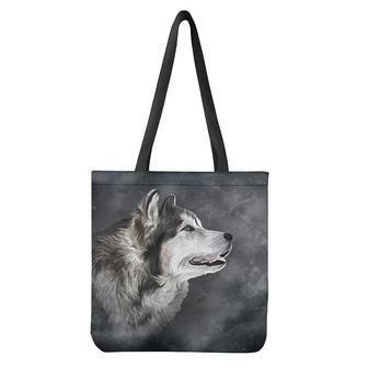 Alaskan Malamute Painting Print Tote Bag | Newhawaiianshirts DE