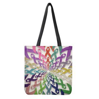 All Cancer Awareness Mandala Print Tote Bag | Newhawaiianshirts CA