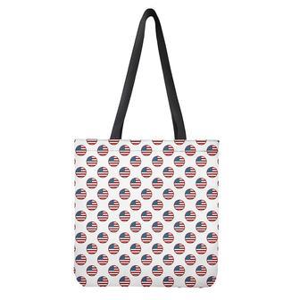 American Circle Flag Pattern Print Tote Bag | Newhawaiianshirts UK