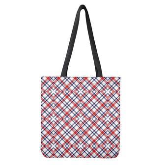 American Plaid Pattern Print Tote Bag | Newhawaiianshirts CA