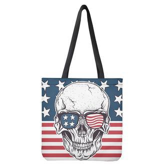 American Skull With Sunglasses Print Tote Bag | Newhawaiianshirts