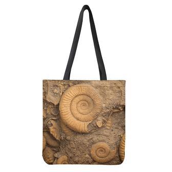 Ammonite Shell Fossil Print Tote Bag | Newhawaiianshirts