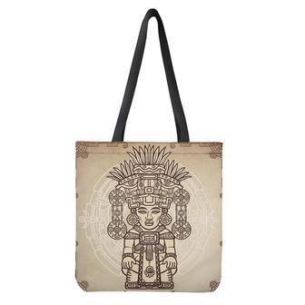 Ancient Mayan Statue Print Tote Bag | Newhawaiianshirts DE