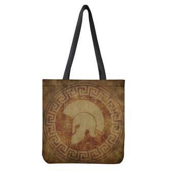 Ancient Spartan Helmet Print Tote Bag | Newhawaiianshirts AU