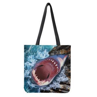 Angry Shark Print Tote Bag | Newhawaiianshirts