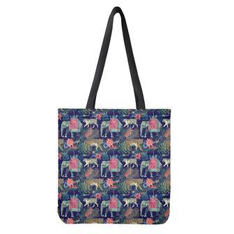 Asian Elephant And Tiger Print Tote Bag | Newhawaiianshirts