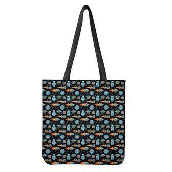 Astronaut And Space Pixel Pattern Print Tote Bag | Newhawaiianshirts