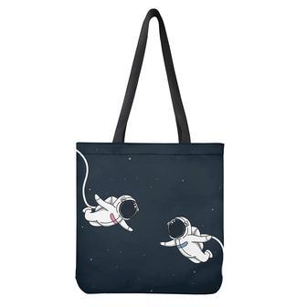 Astronaut Couple In Space Print Tote Bag | Newhawaiianshirts