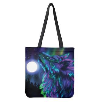 Aurora Howling Wolf Spirit Print Tote Bag | Newhawaiianshirts DE