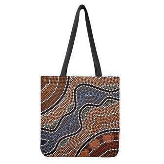 Australia River Aboriginal Dot Print Tote Bag | Newhawaiianshirts DE