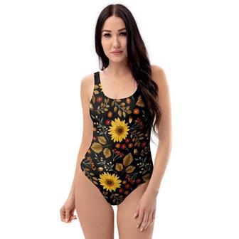 Autumn Sunflower One Piece Swimsuite | Newhawaiianshirts CA