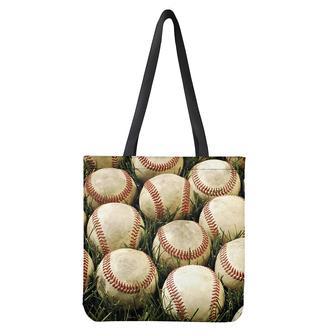 Baseballs On Field Print Tote Bag | Newhawaiianshirts AU