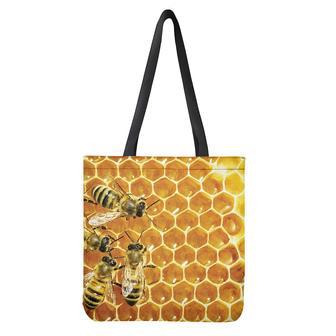 Bees And Honeycomb Print Tote Bag | Newhawaiianshirts DE