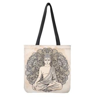 Beige Buddha Mandala Print Tote Bag | Newhawaiianshirts DE