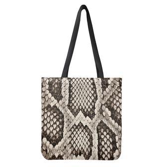 Beige Snakeskin Print Tote Bag | Newhawaiianshirts DE