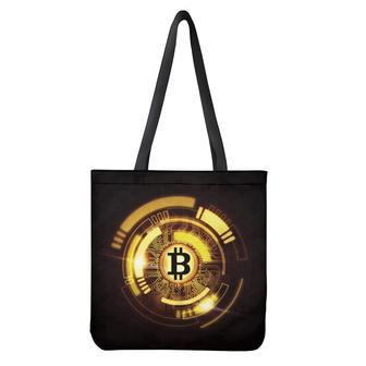 Bitcoin Crypto Symbol Print Tote Bag | Newhawaiianshirts DE