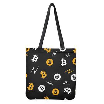 Bitcoin Symbol Pattern Print Tote Bag | Newhawaiianshirts CA