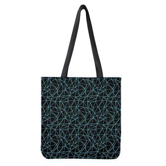 Black And Blue Geometric Mosaic Print Tote Bag | Newhawaiianshirts