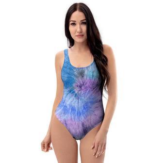 Black And Blue Tie Dye One Piece Swimsuite | Newhawaiianshirts