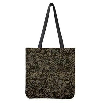 Black And Gold African Afro Print Tote Bag | Newhawaiianshirts