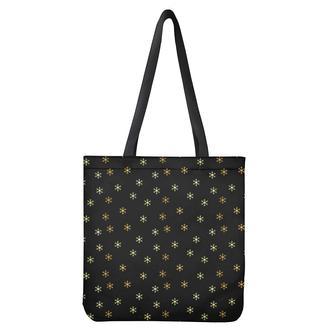 Black And Gold Snowflake Pattern Print Tote Bag | Newhawaiianshirts DE