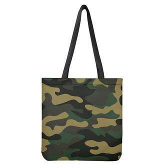 Black And Green Camouflage Print Tote Bag | Newhawaiianshirts AU