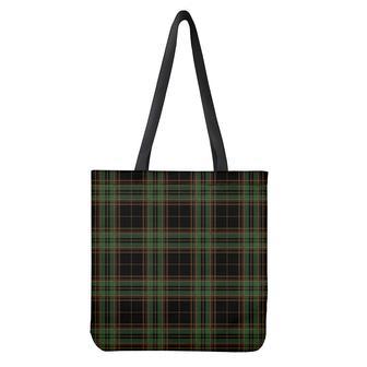 Black And Green Stewart Tartan Print Tote Bag | Newhawaiianshirts UK