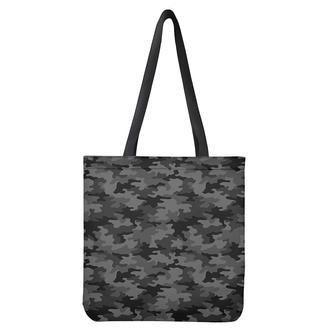 Black And Grey Camouflage Print Tote Bag | Newhawaiianshirts