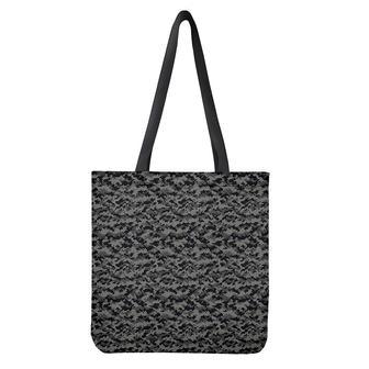 Black And Grey Digital Camo Print Tote Bag | Newhawaiianshirts CA