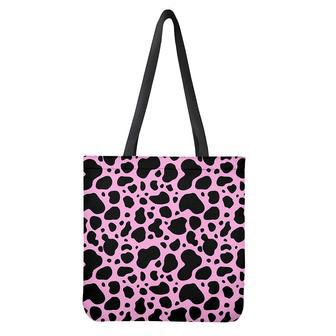 Black And Pink Cow Print Tote Bag | Newhawaiianshirts