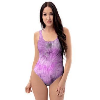 Black And Purple Tie Dye One Piece Swimsuite | Newhawaiianshirts UK