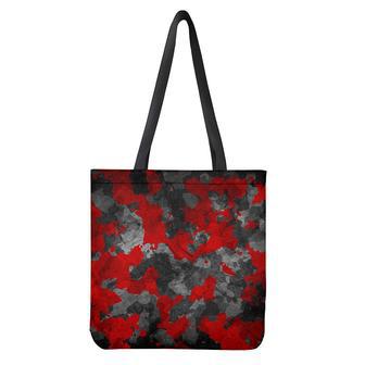 Black And Red Camouflage Print Tote Bag | Newhawaiianshirts UK