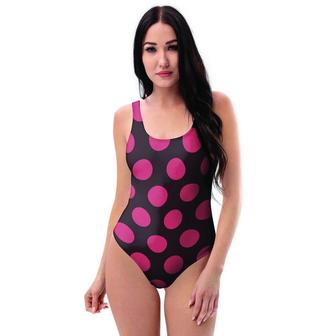 Black And Red Polka Dot One Piece Swimsuite | Newhawaiianshirts AU