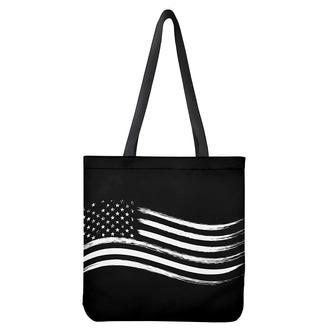 Black And White American Flag Print Tote Bag | Newhawaiianshirts DE