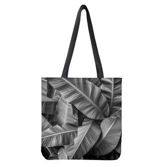 Black And White Banana Leaf Print Tote Bag | Newhawaiianshirts DE