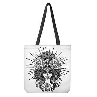 Black And White Calavera Girl Print Tote Bag | Newhawaiianshirts CA