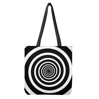 Black And White Circle Swirl Print Tote Bag | Newhawaiianshirts UK