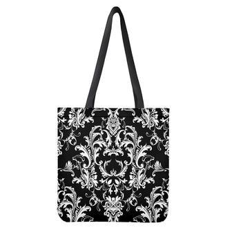 Black And White Damask Pattern Print Tote Bag | Newhawaiianshirts