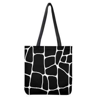 Black And White Giraffe Pattern Print Tote Bag | Newhawaiianshirts