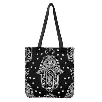 Black And White Hamsa Print Tote Bag | Newhawaiianshirts DE